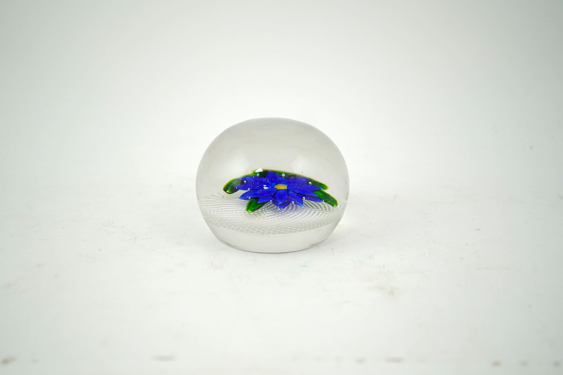 A St. Louis blue Dahlia paperweight, mid 19th century